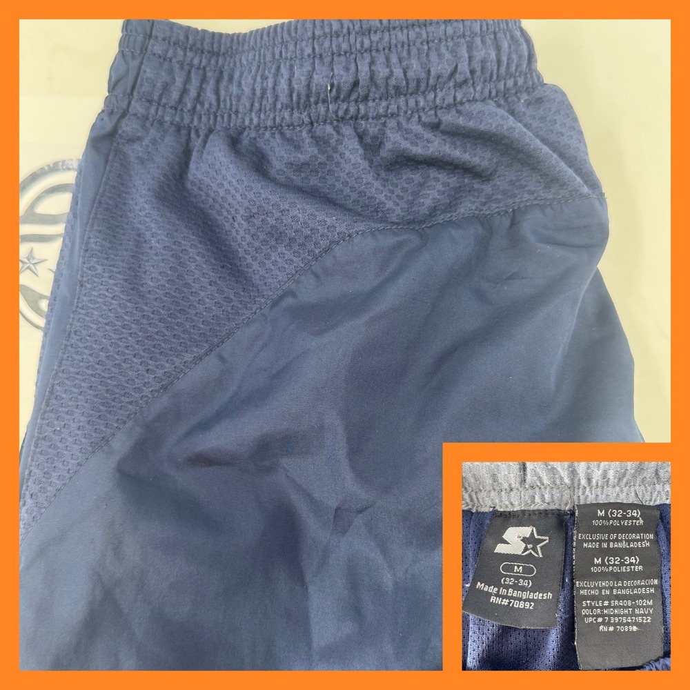 Starter Mens Track‎ Pants Medium Navy Blue Athletic Training Warm Up Zipper